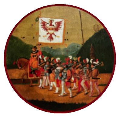 Nostalgie Holzschild Schétzenscheibe Kaiser Maximilian Wappen Flagge Schild