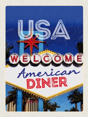 Schild USA American Diner Welcome Amerika 12x18 20x30 30x40 Blech/Holz