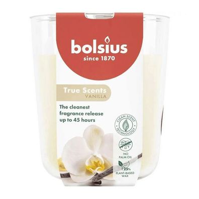 Duftkerze im Glas, Vanille, True Scents, Bolsius, 97/85 mm, Brenndauer ca. 45h