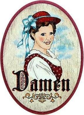 Nostalgie Nostalgie Retro Damen Tracht Térschild antiker Stil Birkensperrholz
