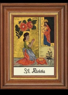 Hinterglasbild Heilige Aloisia Patronatsbild Taufe Namenspatron 12,7x16