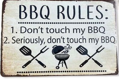 Nostalgie Vintage Blech BBQ Rules 30x20 12082