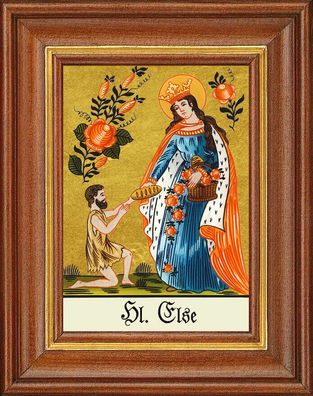 Hinterglasbild - Heilige Else - Patronatsbild Taufe Namenspatron 12,7x16