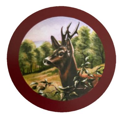Nostalgie Holzschild Schétzenscheibe Rehbock Wild Jagd Jäger Wald Schild