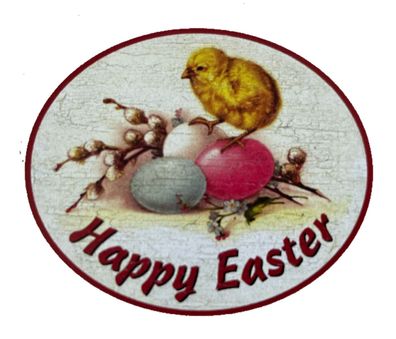Nostalgie Holzschild Happy Easter Frohe Ostern Ostereier Kéken Schild