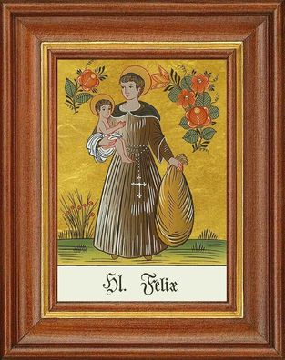 Hinterglasbild - heiliger felix - patronatsbild taufe namenspatron 12,7x16