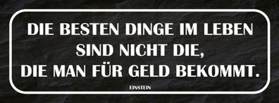Schild Die Besten Dinge Im Leben Sind Nicht Die Man Fér Geld Bekommt Einstein