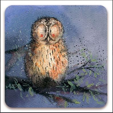 Alex Clark Nacht Eule Night Owl Grußkarte 140x140 mm incl. Umschlag 0012