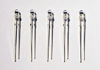 TAMS 81-30206-05 LED, bedrahtet, 3 mm, klar, blau, 1.250 mcd, 20°, 5-er Pack