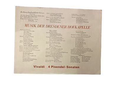 1929 MUSIK DER Dresdener Hofkapelle. Vivaldi 4 Pisendel-sonaten