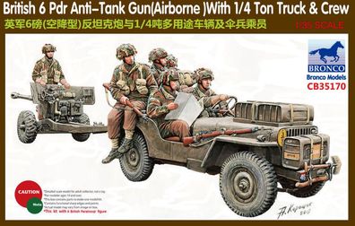 Bronco Models 1:35 CB35170 6 Pdr Anti-Tank Gun(Airborne)With 1/4Ton