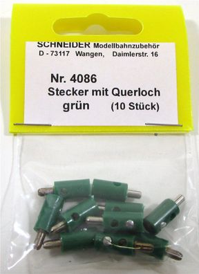 Schneider Z-H0 4086 Stecker mit Querloch grün (10 Stk) - NEU