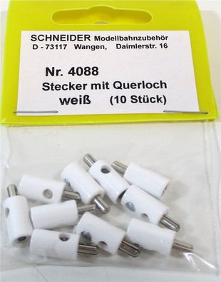 Schneider Z-H0 4088 Stecker mit Querloch weiss (10 Stk) - NEU