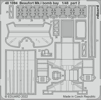 Eduard Accessories 1:48 481094 Beaufort Mk.I bomb bay for ICM