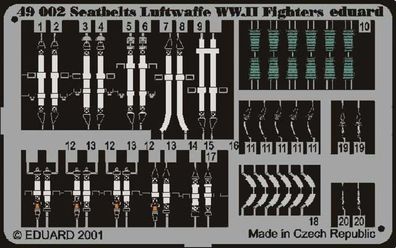 Eduard Accessories 1:48 49002 Sicherheitsgurte Luftwaffe WW II Fighter
