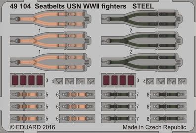 Eduard Accessories 1:48 49104 Seatbelts USN WWII fighters STEEL