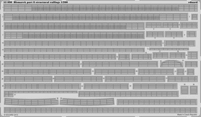 Eduard Accessories 1:200 53090 Bismarck part 8 - structural rail. f. T