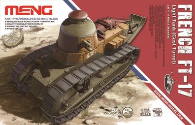 MENG-Model 1:35 TS-008 French FT-17 Light Tank(Cast Turret)