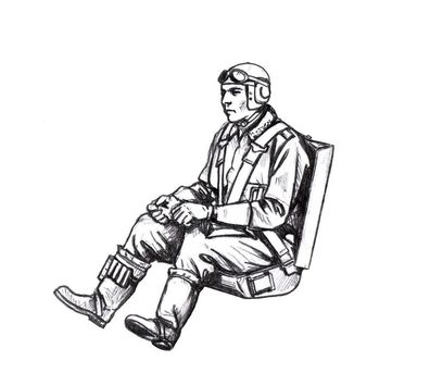 CMK 1:48 Bf 109G German Pilot, seated (for Eduard kits)