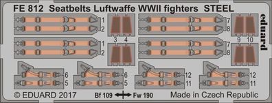 Eduard Accessories 1:48 FE812 Seatbelts Luftwaffe WWII fighters STEEL