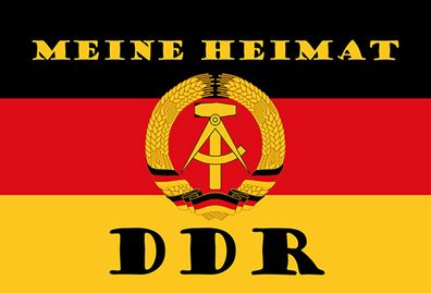 Schild Spruch Meine Heimat DDR Nationalflagge Hammer Zirkel JW