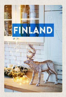 Schild Spruch Sylt Finland Finnland Rentier Kéche JW