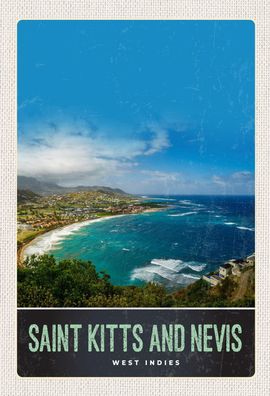 Schild Spruch Saint Kitts and Nevis West Indies Karibik Bucht Strand Meer JW