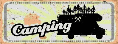Schild Camping Campen Camper Wohnwagen Platz Zelten Zelt 27x10 Blech od. Holz