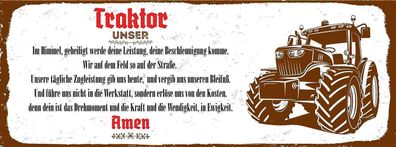 Schild Traktor Unser Im Himmel Gebet Amen Bauer Bauernhof 27x10 Blech od. Holz