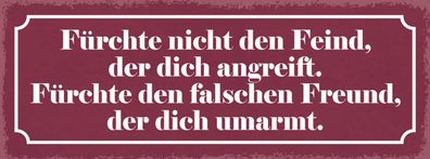 Schild Férchte Nicht Den Feind Der Dich Angreift Falschen Freund Dich Angreift