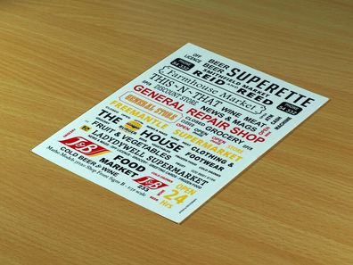 Matho Models 1:35 35120 Shop Front Signs B - NEU