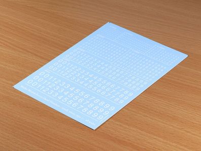 Matho Models 80003 Decal Numbers - small, white, type 1 - NEU