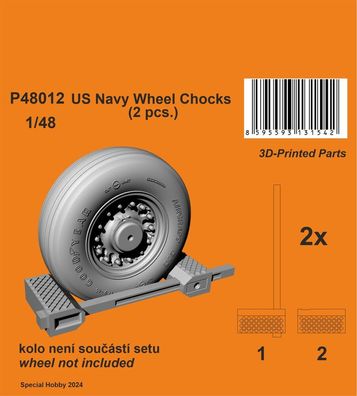 CMK 1:48 129-P48012 US Navy Wheel Chocks 1/48