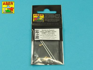 Aber Models 1:35 35 L-317 Set of barrels for BMPT Object 199 “Ramka” &Terminator 2 x