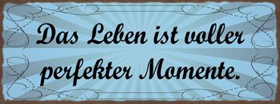 Schild Das Leben Ist Voller Perfekter Momente Erfahrungen 27x10 Blech od. Holz