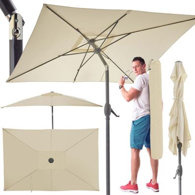 Sonnenschirm mit Kurbel Beige 140 x 210 cm