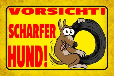 Schild Spruch Vorsicht scharfer Hund Geil Comic JW