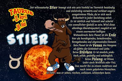 Schild Spruch Sternzeichen Stier JW