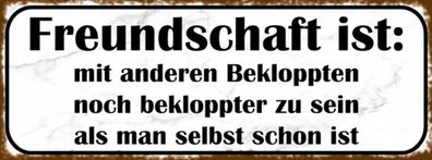 Schild Freundschaft Ist Mit Anderen Noch Bekloppter Zu Sein Als Man Selbst Ist