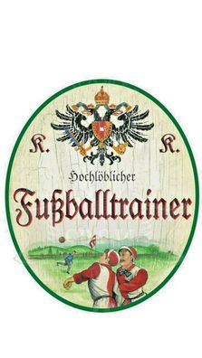 Kuk nostalgie holzschild "fussballtrainer"
