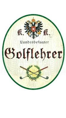Kuk nostalgie holzschild "golflehrer"