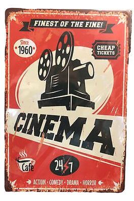 Nostalgie Vintage Retro Blechschild "CINEMA" 30x20 900214
