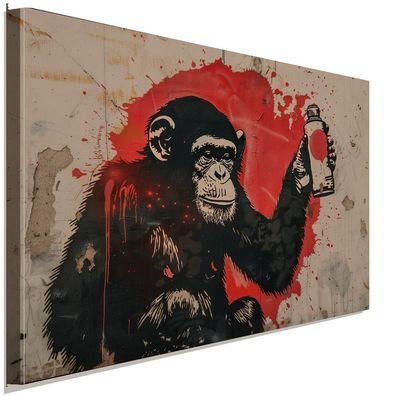 Streetart Leinwandbild - Affe mit Spraydose im Graffiti-Stil | Modern & urban | AK AR