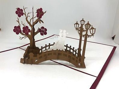 Pop Up Karte 3D Rendezvous Hochzeit Liebe Ehe Verlobung Format 15 x 20 OVP