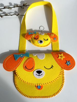 DiY Filz Bastelset Hund - Nähe deine Handtasche selbst