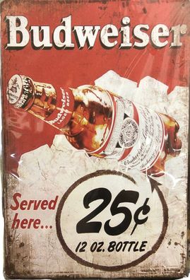 Nostalgie Vintage Retro Blechschild "Budweiser" 30x20 900203