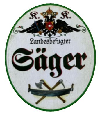 KuK Nostalgie Holzschild Landesbefugter Jäger Förster Jagen Jagd Wald Schild
