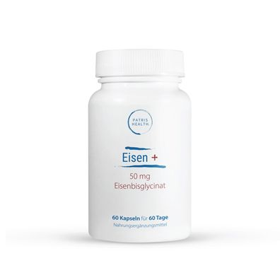 Patris Health® Eisen 50 mg - Hochdosiertes Eisenpräparat für Blutbildung & Energie