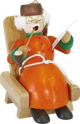 Richard Glaesser Rauchmann Opa im Lehnstuhl aus Seiffen im Erzgebrige