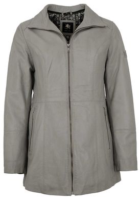 OTTO KERN - Damen Ledermantel Longjacke Lammnappa grau
